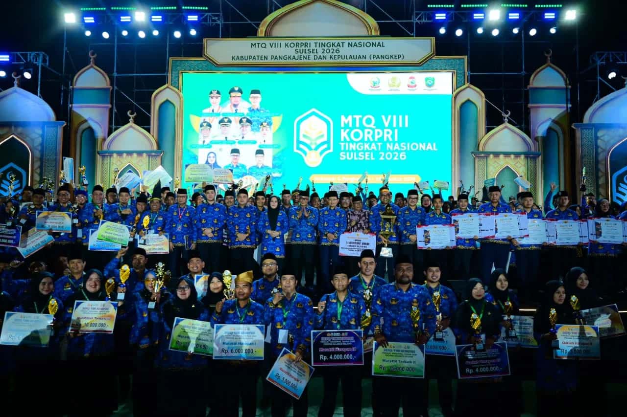 Penutupan MTQ VIII Korpri Tingkat Nasional 2026 di Pangkep