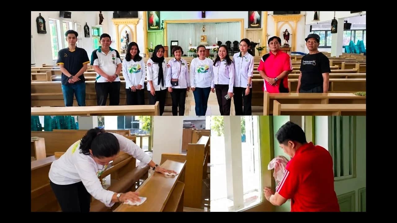 Bimas Katolik Kemenag Sulsel membersihkan Gereja Paroki St. Yakobus Mariso di Makassar