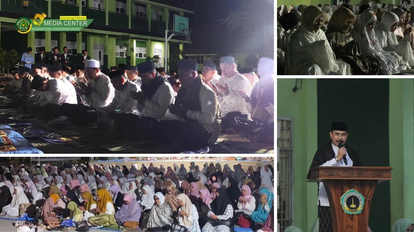 Jemaah mengikuti dzikir dan doa kebangsaan di lingkungan MAN 1 Polewali Mandar