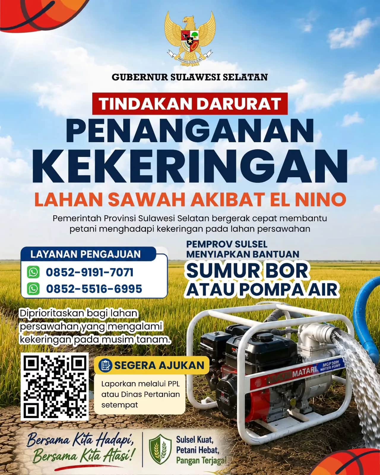 Andi Sudirman Sulaiman berbicara soal bantuan pompa air dan sumur bor untuk lahan pertanian Sulsel