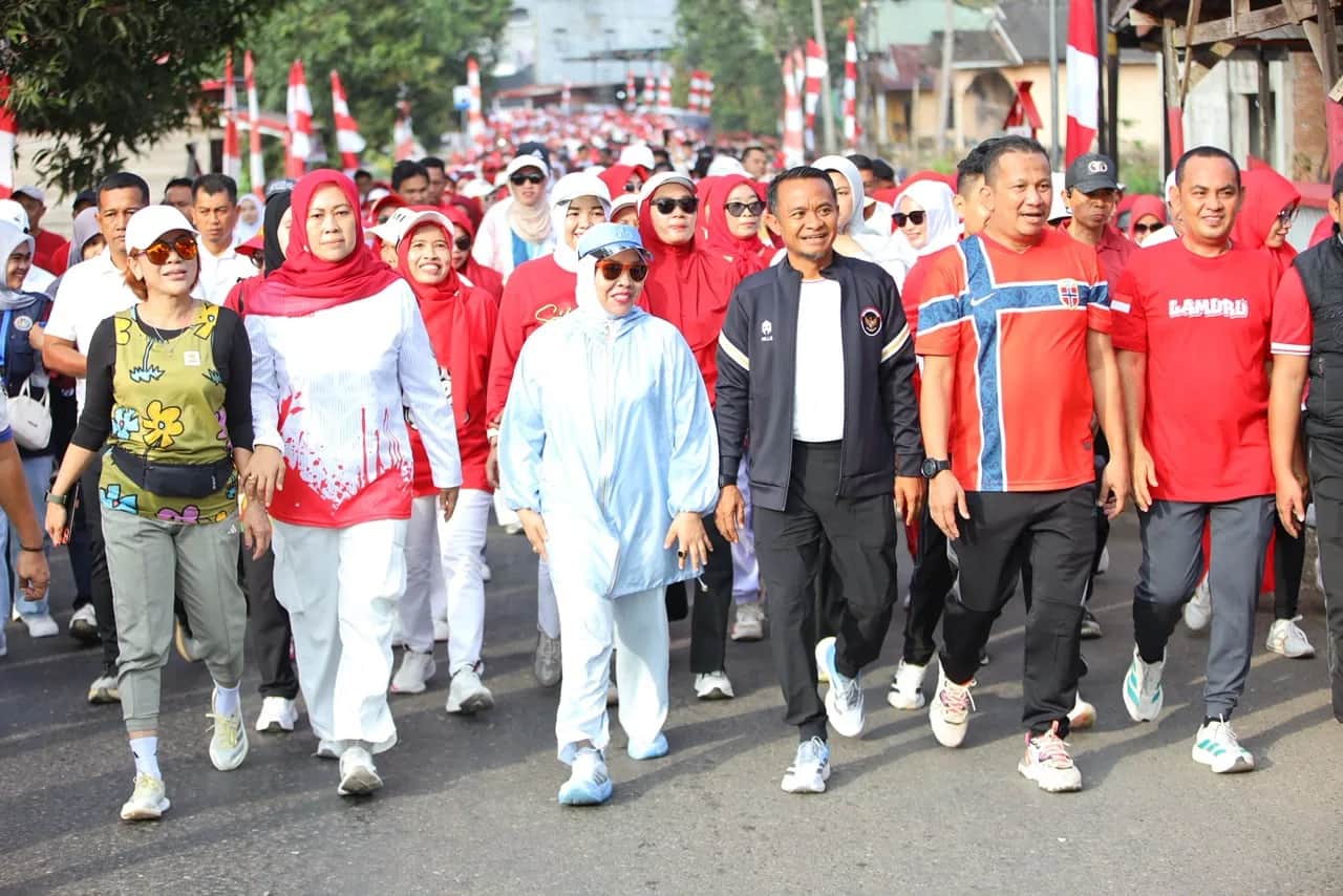Bupati Bone menyampaikan sambutan pada roadshow HUT RI di Desa Turu Cinnae, Lamuru